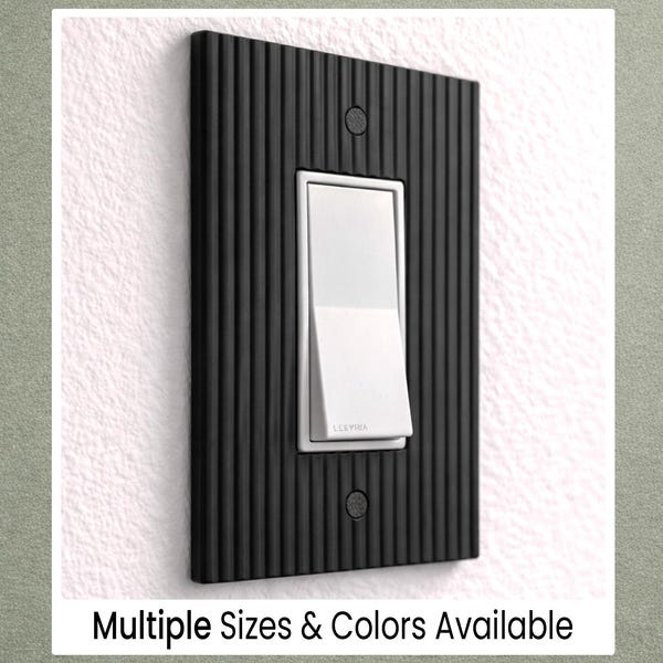 Fluted Rocker Switch Cover Plate: Modern Ribbed 3D Printed Wall Decor