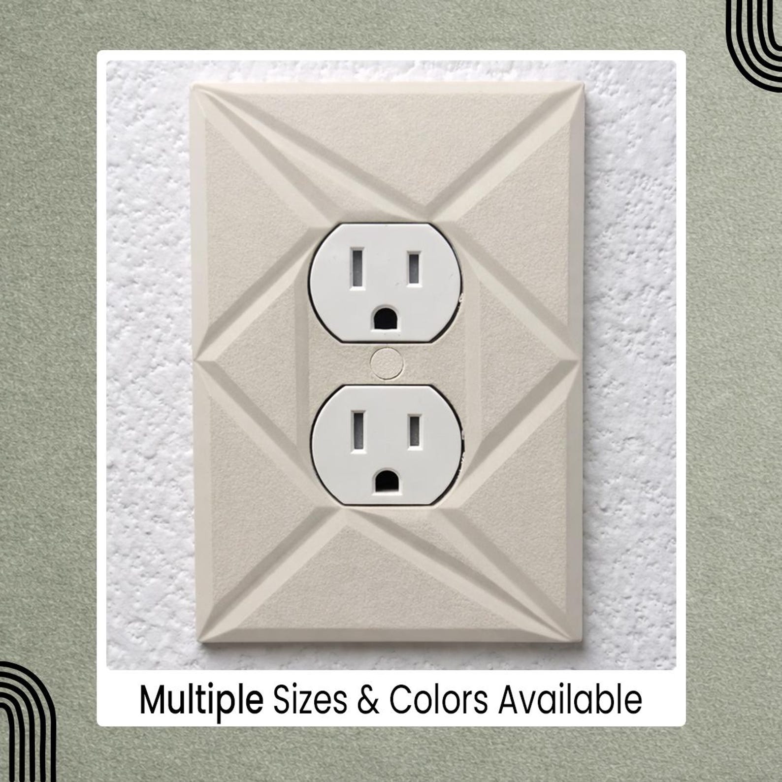 Geometric Duplex Outlet Cover: Modern Architectural Wall Plate, Mid ...