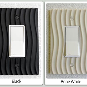 Light Switch Cover, Toggle Switch Plate, Modern Wavy Wall Plate, 3D Printed Toggle Cover, Architectural Minimalist Decor image 5