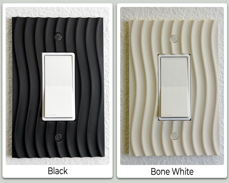 Light Switch Cover, Toggle Switch Plate, Modern Wavy Wall Plate, 3D Printed Toggle Cover, Architectural Minimalist Decor image 5