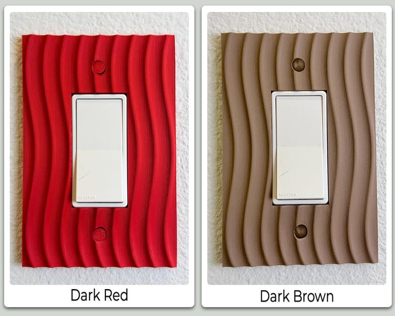Light Switch Cover, Toggle Switch Plate, Modern Wavy Wall Plate, 3D Printed Toggle Cover, Architectural Minimalist Decor image 8
