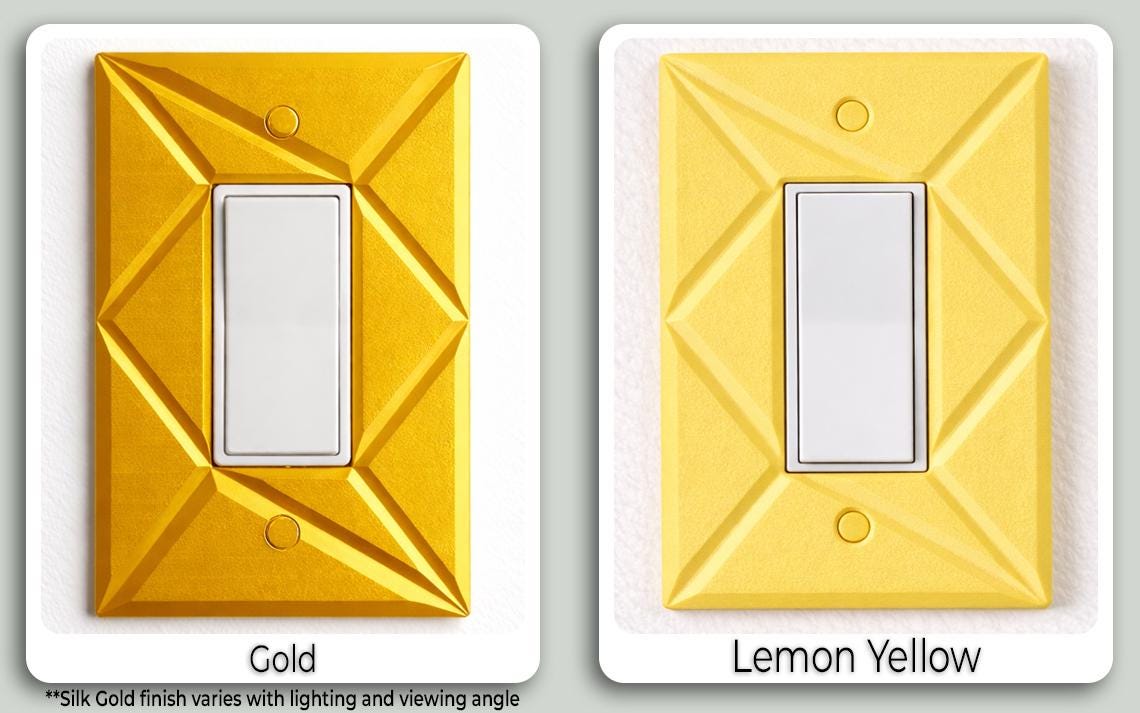 Geometric Duplex Outlet Cover: Modern Architectural Wall Plate, Mid ...