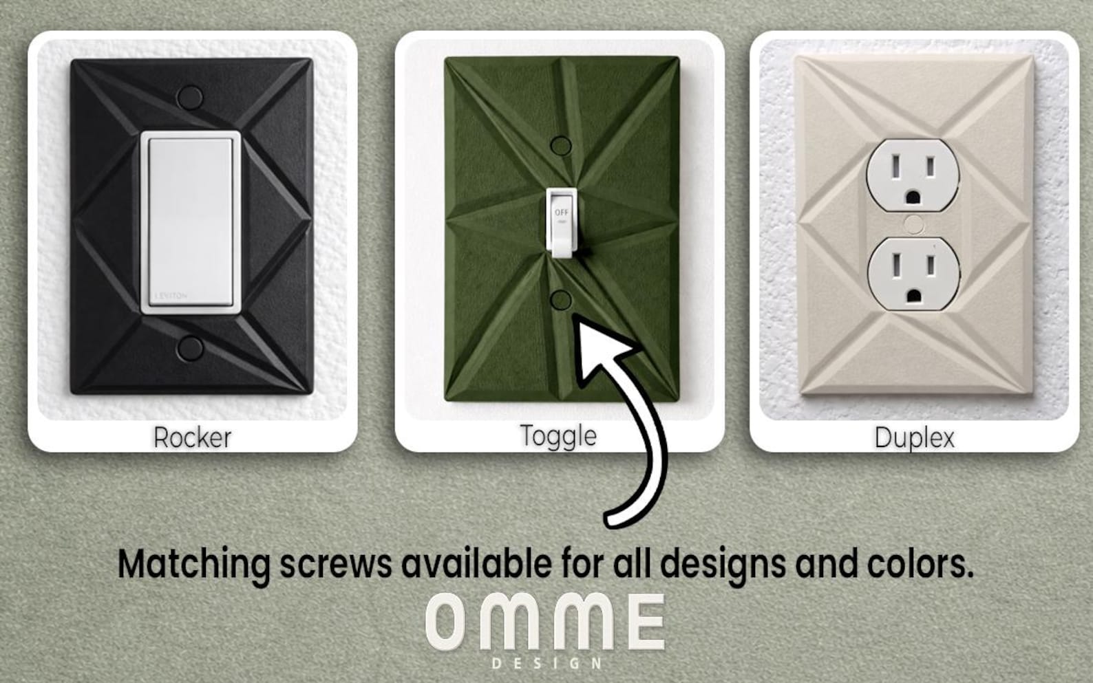 Geometric Duplex Outlet Cover: Modern Architectural Wall Plate, Mid ...