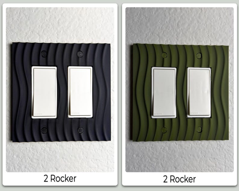 Light Switch Cover, Toggle Switch Plate, Modern Wavy Wall Plate, 3D Printed Toggle Cover, Architectural Minimalist Decor image 10