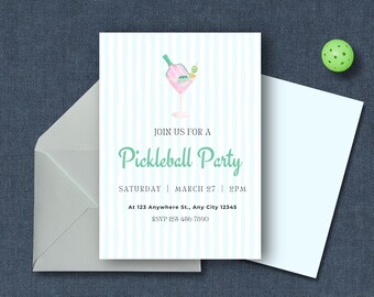 Pickleball Party Invitation, Canva, Pickleball Birthday Invite, Retirement Party Invite, Pickleball Cocktail Party, Instant Download