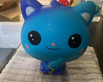 Gato azul blandito – Juguete antiestrés de recuperación lenta