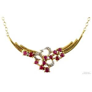 1.00ctw Ruby & Diamond 18K Gold Vermeil Necklace - 18 in