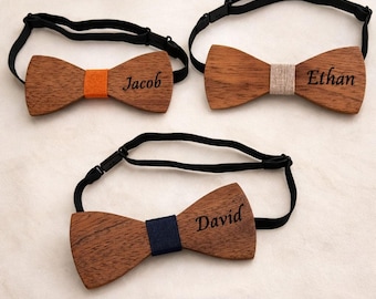 Personalized Wooden Bow Tie for Men, Engraved Bowtie, Wedding Groom Groomsmen Gift, Rustic Wood Bow Tie, Unique Gift for Him