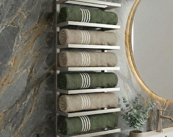 Modern Wall-Mounted Towel Rack | Bathroom Storage