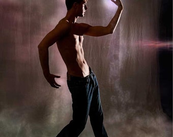 Studio Magic! Gay Art Male Art Digital Download JPG Photo by Michael Taggart Photography shirtless torso abs muscle muscles muscular jeans