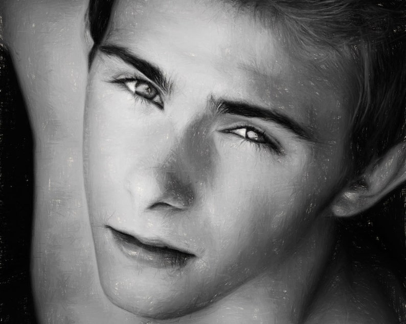 Beautiful Eyes Kody Knight Gay Art Male Art Print by Michael Taggart Photography cute handsome black and white image 1