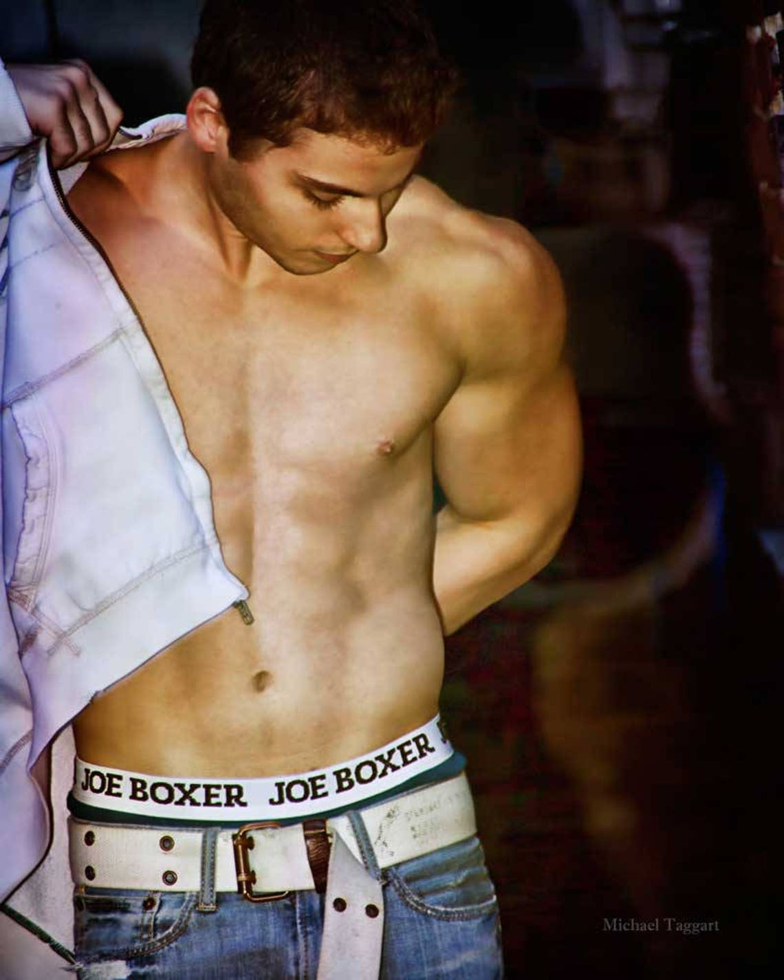 The Jacket in Motion Gay Art Male Art Photo Print by Michael Taggart Photography Shirtless