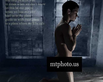 The Prayer, Fine Art Nude Male Photo Print by Michael Taggart Photography