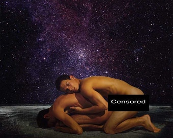 Wish Upon a Star Gay Art Male Art Nude Photo Print by Michael Taggart Photography stars starry night gay male couple intimate intimacy love