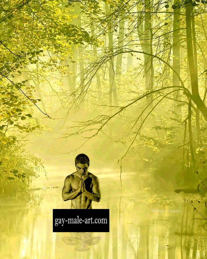 Forest Druid Prayers Gay Art Male Art Nude Photo Print by image 1