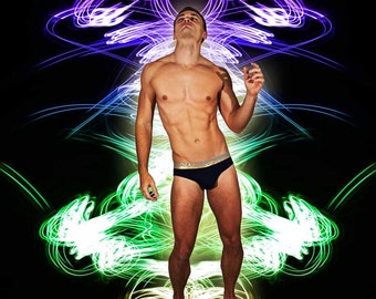 Born This Way Gay Art Male Art Digital Download JPG Photo by Michael Taggart Photography muscular abs strong shirtless dance underwear