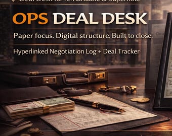 Angebot Schreibtischplaner | reMarkable, Supernote Hyperlinked PDF | Negotiation Log, Röhren-Tracker, Einnahme-Näher