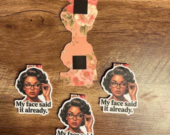My Face Said It Already Magnetic Bookmark | Funny Retro Black Woman | Office Boundary Reader Gift | Introvert Planner Accessory