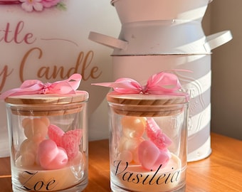 Personalized Teddy Bear Candle in Glass Jar – Custom Name Gift