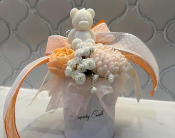Ramo de flores de cera de soja hechas a mano para cualquier ocasión.