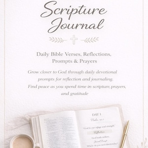 30 days psalms devotional printable/ Christian scripture journal / Bible reflection workbook / Faith journal pages / Prayer journal PDF