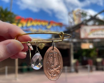 Disney Pressed Penny Bracelet, Walt Disney World Bangle, Made to Order