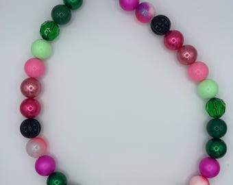 Handmade summer watermelon dog necklace size XL 26 inches