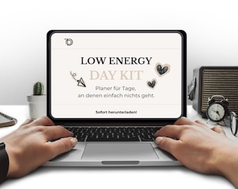 Planer dnia dla osób o niskim poziomie energii do druku w formacie PDF, Planer ADHD, Wsparcie w zakresie zdrowia psychicznego i wypalenia zawodowego, Łagodna produktywność, Minimalistyczny planer dnia