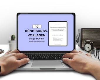 Zestaw szablonów wypowiedzenia (niemiecki) | 10 przykładów listów wypowiedzenia i anulowania umowy | Rozwiązanie umowy w formacie PDF i Canva | Natychmiastowe pobranie