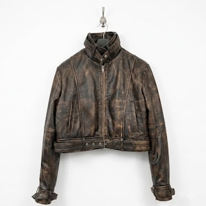 Handmade Distressed Red Hood Brown Leather Jacket, Jason Todd Cosplay Costume
