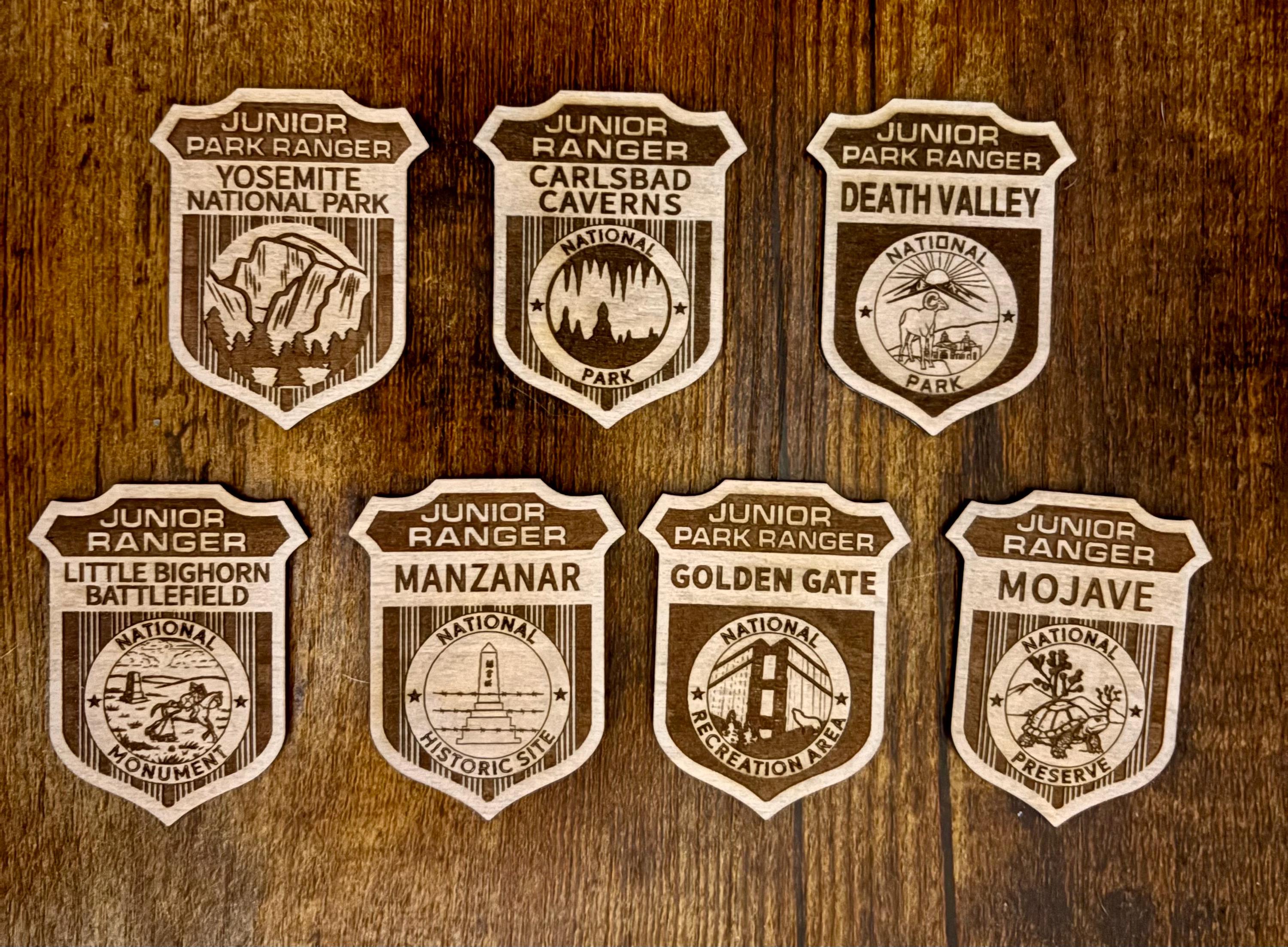 Junior Ranger Badge Wooden National Parks Monuments Historic Sites ...