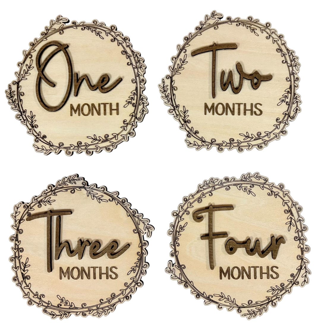 Wooden Birth Announcement Sign, Baby Milestone Discs, Newborn ...