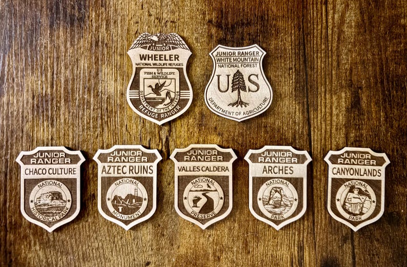 Junior Ranger Badge Wooden National Parks Monuments Historic Sites ...