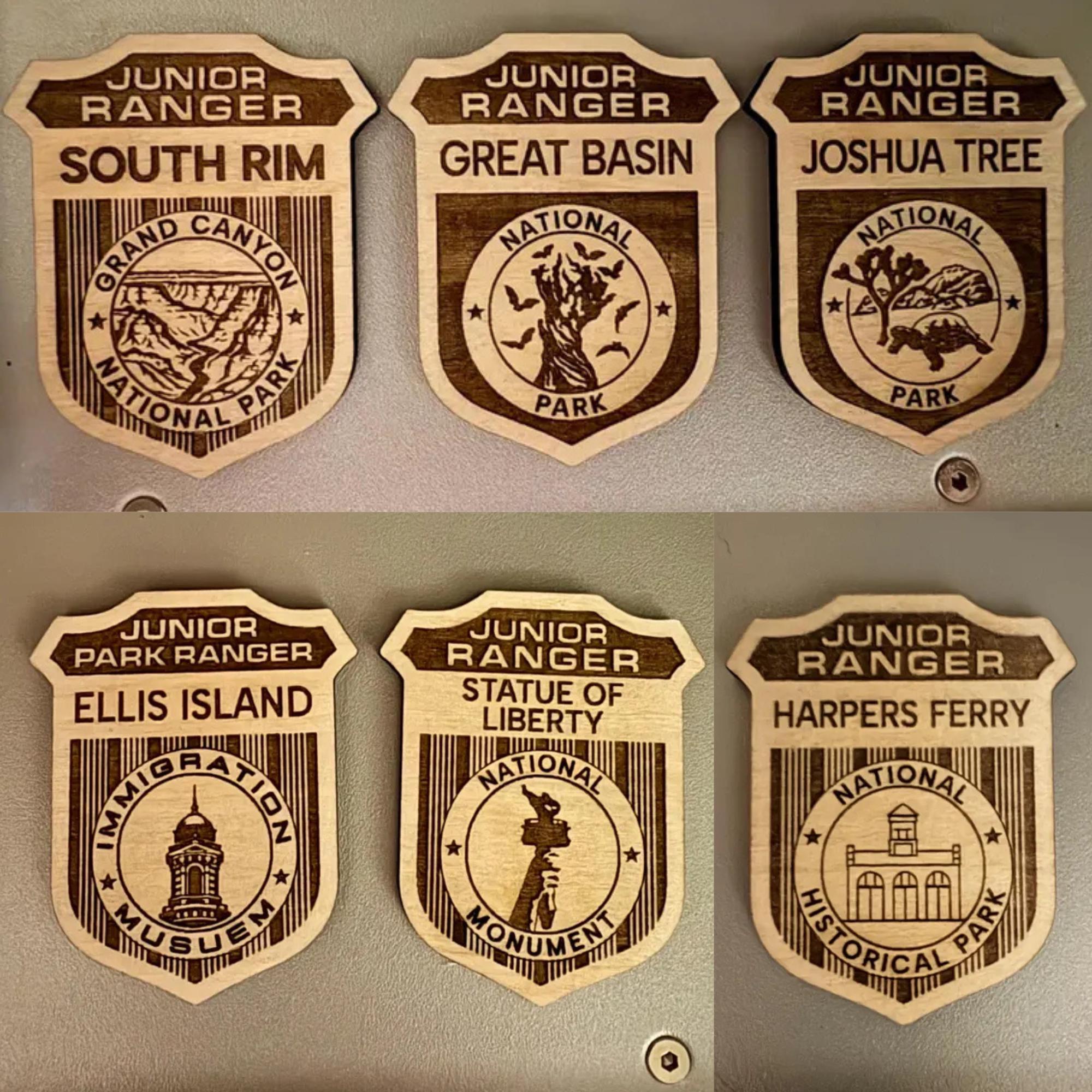Junior Ranger Badge Wooden National Parks Monuments Historic Sites ...