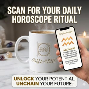 Inspirierende Affirmation Tasse | Gold Script QR-Code