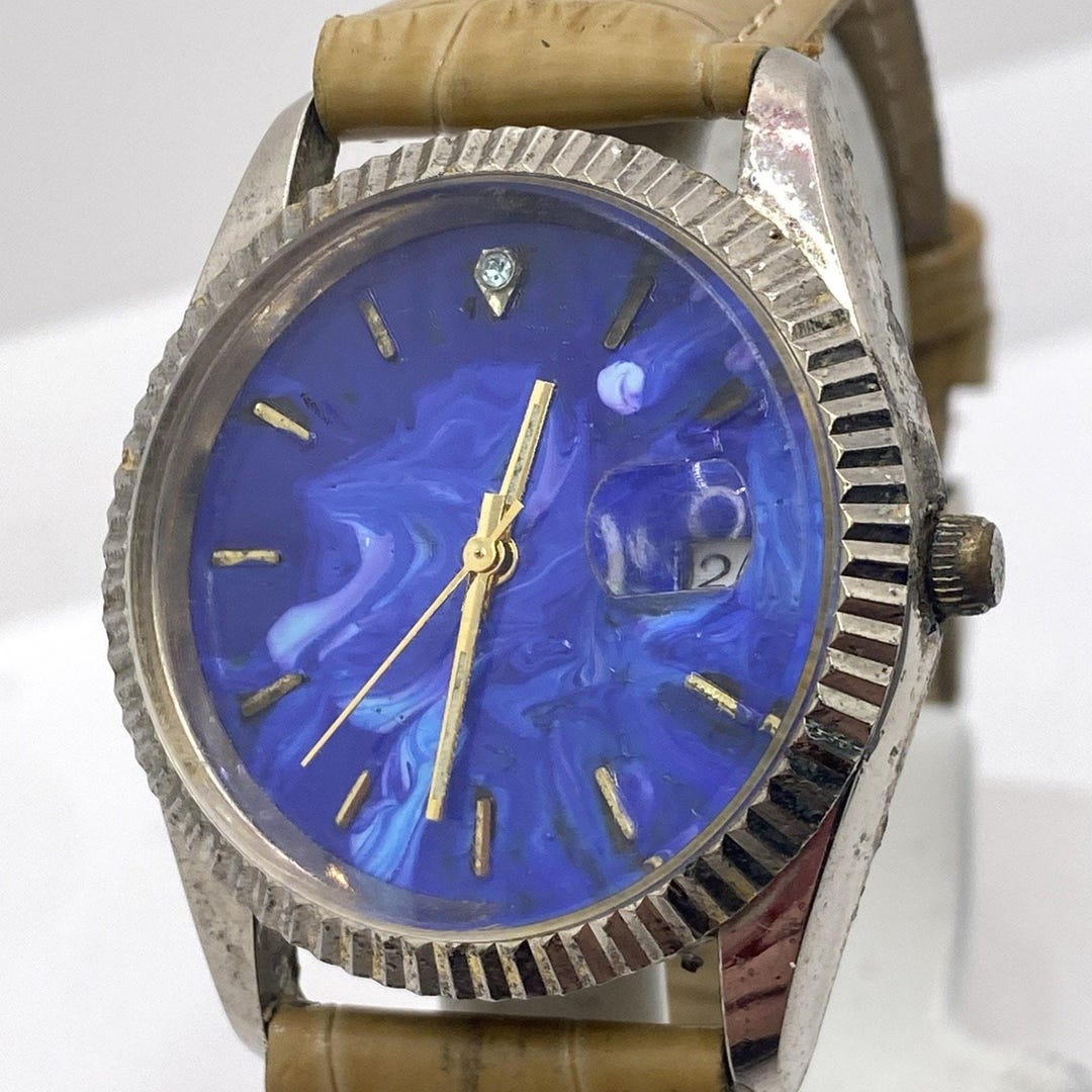 Unisex Custom Hand Painted Dial Watch Tie Dye Style New Battery - Etsy