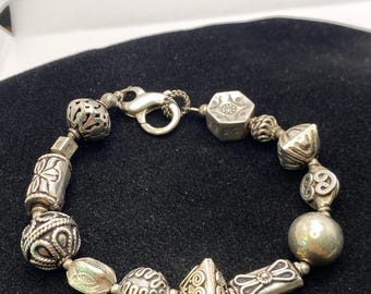 925 Silver Womens Beaded Bracelet Womens Silver Fashion