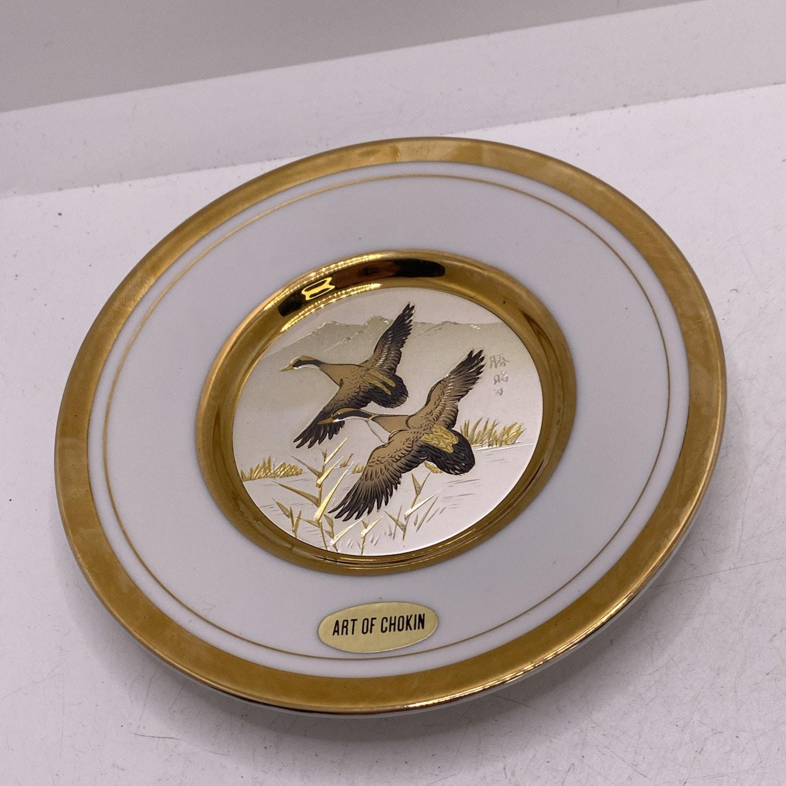 Dynasty Gallery Chokin Art 24 Kt Gold Rim Plate - Etsy