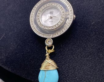Elizabeth Taylor Womens Southwest Custom Beaded Watch Necklace Works New Battery