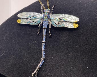 Womens Dragonfly Brooch Necklace Womens Fashion