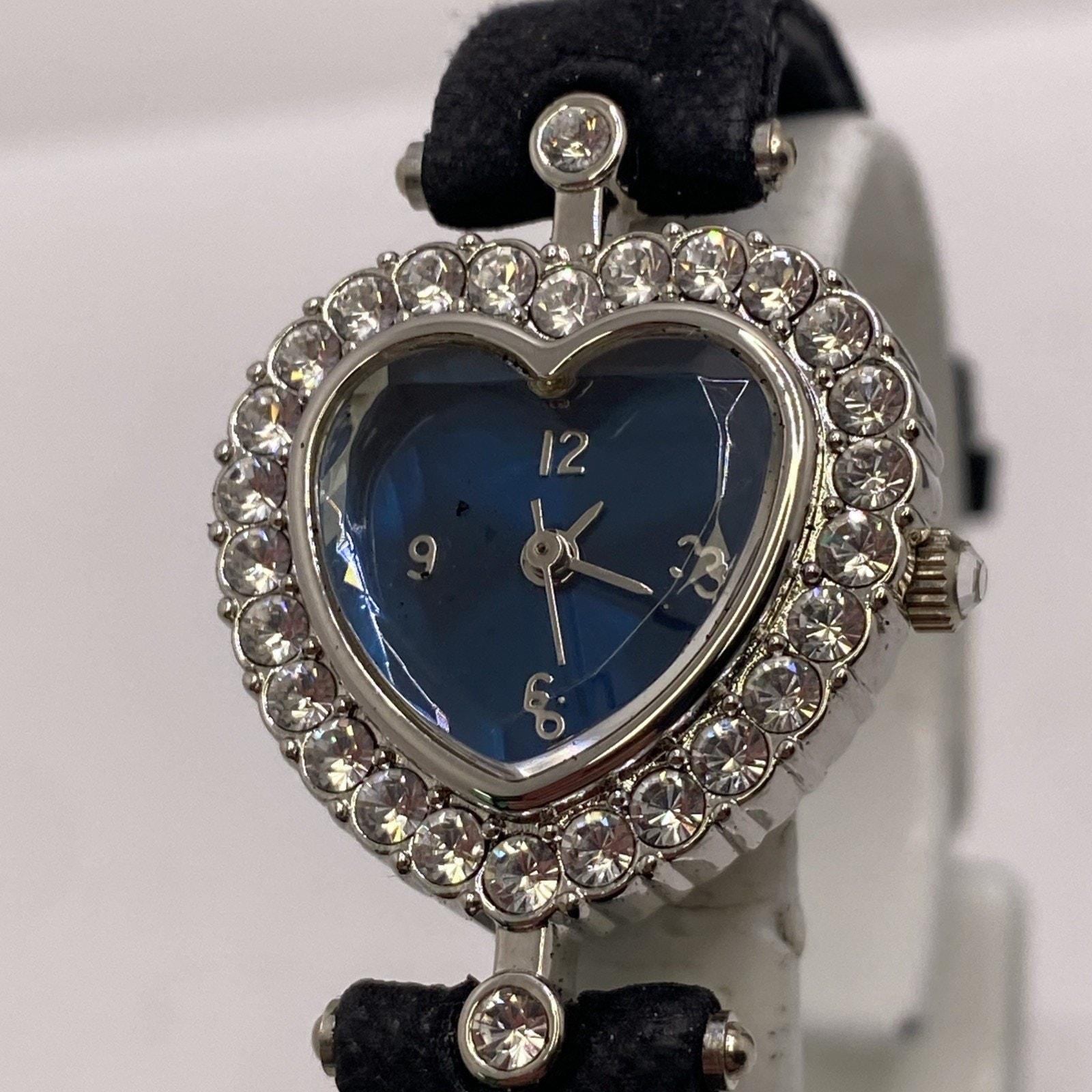Gold And Blue Faux Rhinestone Vintage Women’s Round Watch Round Gold Watch - Etsy main image 4