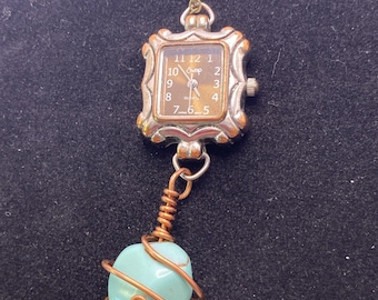 Swap Womens Southwest Custom Beaded Watch Necklace Works New Battery