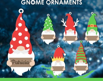 Gnome Christmas Ornament SVG, Christmas Gnomes, Bundle, Christmas Svg, Laser Cut, CriCut, Silhouette, Instant Download