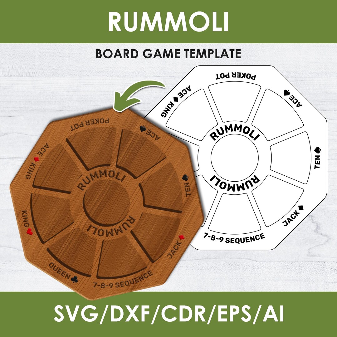 Rummoli Game Board Cut File: SVG DXF CDR, Instant Download - Etsy