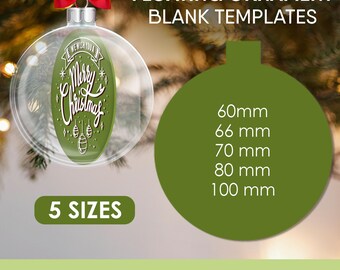 Floating Ornament svg Bundle, Floating Ornament Insert Blank Template, Plastic ornament svg, Round clear ornament svg, 5 sizes