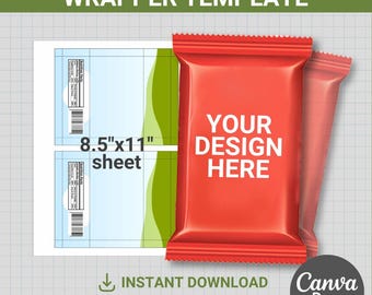 Kit Kat Wrapper-sjabloon, DIY, bewerkbaar, klein chocoladefeestje, svg, Cricut, png, canva, 1,5 oz, Drog & Drop