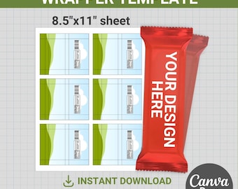 20g Kit Kat Wrapper-sjabloon, DIY, bewerkbaar, klein chocoladefeestje, svg, Cricut, png, Canva, Drog & Drop