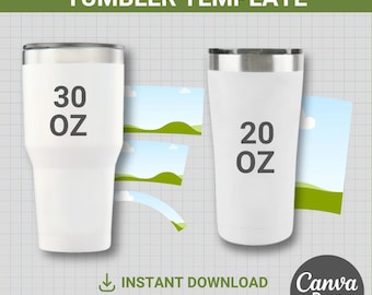 20oz + 30oz Ozark Trail Tumbler Blank Template, Sublimation, editable, Canva, Drag & Drop