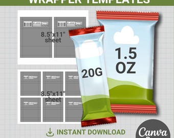 Kit Kat Wrapper-sjabloon, bundel, bewerkbaar, klein chocoladefeestje, svg, Cricut, png, canva, 1,5 oz, 20 g, DIY, Drog & Drop