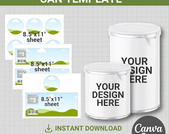 Paquete de plantillas para etiquetas de latas de Pringles, plantilla en blanco para envoltorios de Pringles, plantillas para fiestas DIY, Canva, arrastrar y soltar, Cricut, plantilla para lata de patatas fritas